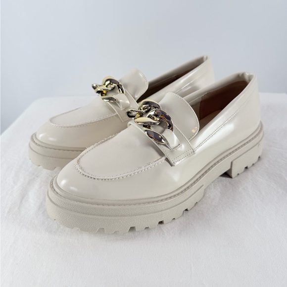 Steve Madden Makira Chain Loafer Cream Gold size 8.5 - Picture 5 of 13